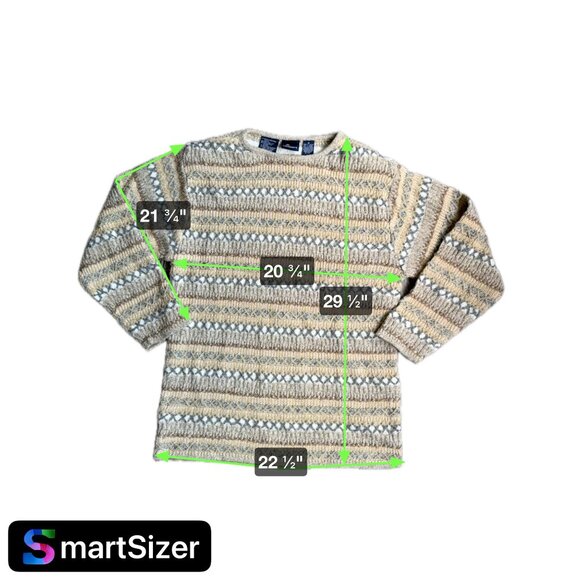 Liz Claiborne Wool Fisherman Sweater Womens M 3D Knit Nordic Vintage Oversized - Picture 2 of 7